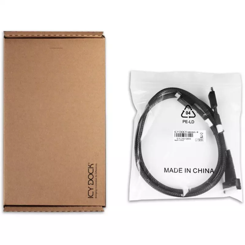 Draivi konverterkronstein icybox MCIO 8i 74-kontaktiline SFF-TA-1016 kahele OCuLink 42-kontaktiline 4i MB302L-B