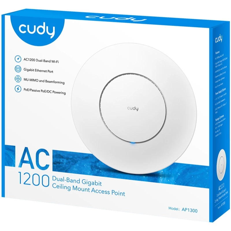 Cudy AC1300 Valge toite Etherneti kaudu (PoE)