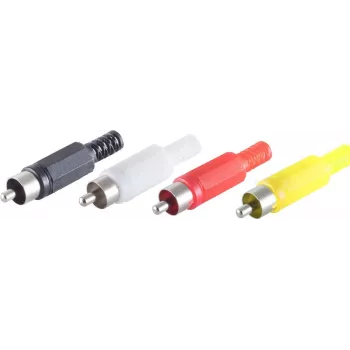 RCA juhtmepistik ShiverPeaks BS51400-SET Must Punane Valge Kollane