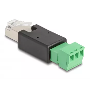 DeLOCK 66607 kaabelsoo vahetaja RJ45 3-kontaktiline klemmliist Must Roheline