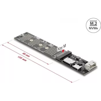 DELOCK OCuLink M.2 Key M NVMe SSD adaptermuundur (mudel 64291)