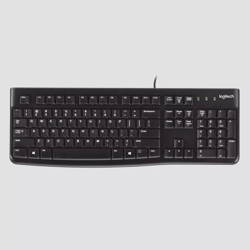 Logitech Desktop MK120 Combo, Must, Juhtmega, Šveitsi, 920-002504