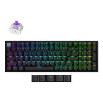 Mehaaniline klaviatuur Keychron K4 HE Gateron Double‑Rail Magnetic Nebula lülititega, juhtmevaba, must, USA paigutus
