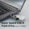 Intenso USB-mälupulk Office Line, 64 GB, USB-A, 3.2 Gen 1x1, must-hõbedane, 64 GB, USB-tüüp-A, 3.2 Gen 1 (3.1 Gen 1), pööratav rõngas, Must, Hõbedane