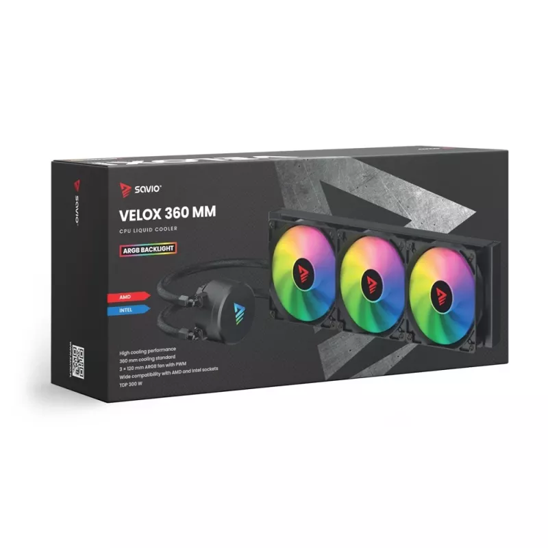 SAVIO VELOX 360mm protsessori vedelikjahuti ARGB-ga