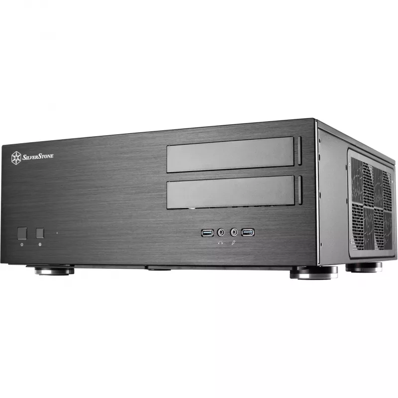 SilverStone Grandia GD08 - lauaarvuti - SSI EEB - ilma toiteallikata - must - USB/heli
