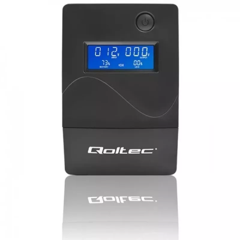 Qoltec Monolith katkematu toiteallikas (UPS) topeltmuundusega (Online) 1 kVA 600 W 2 SCHUKO pistikupesa