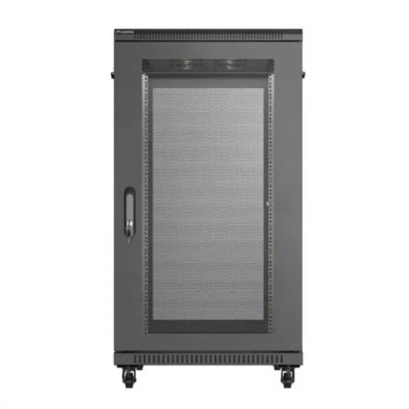 19-tolline riiulikapp LANBERG FF01-6022-23B, 22U, 600×1000 mm, must, perforeeritud uksed