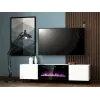 TV-kapp Cama Meble PAFOS EF elektrikaminaga 180×42×49 cm, valge matt