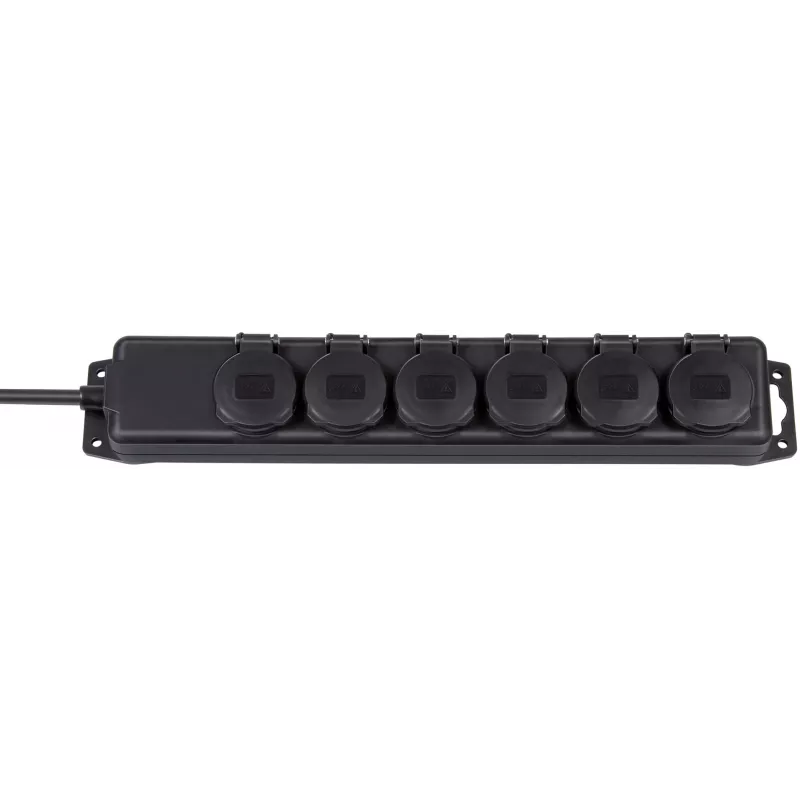 pikendusjuhe IP44 6 pesaga must 2 m H07RN-F 3G1,5 (1159970)