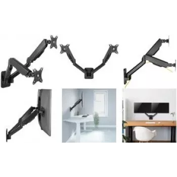Logilink - Kinnituskomplekt - 2 LCD-/Plasma-konsoolile (gaasivedru) - Plast, Alumiinium, Teras - Must - Ekraani suurus: 43,2-81,3 cm (17-32) - Seinakinnitus (BP0146)