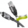 Wentronic goobay - võrgukaabel - 24-pin USB-C (isane) RJ-45 (isane) - 1,0 m - 6 mm - FTP - CAT 6 - USB 3,1 - punutud kaabel - must, hõbedane (70696)