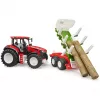 BRUDER puidutraktor koos haagisega BR-03453 – mehaaniline mänguasi, ühildub Bruderi figuuridega
