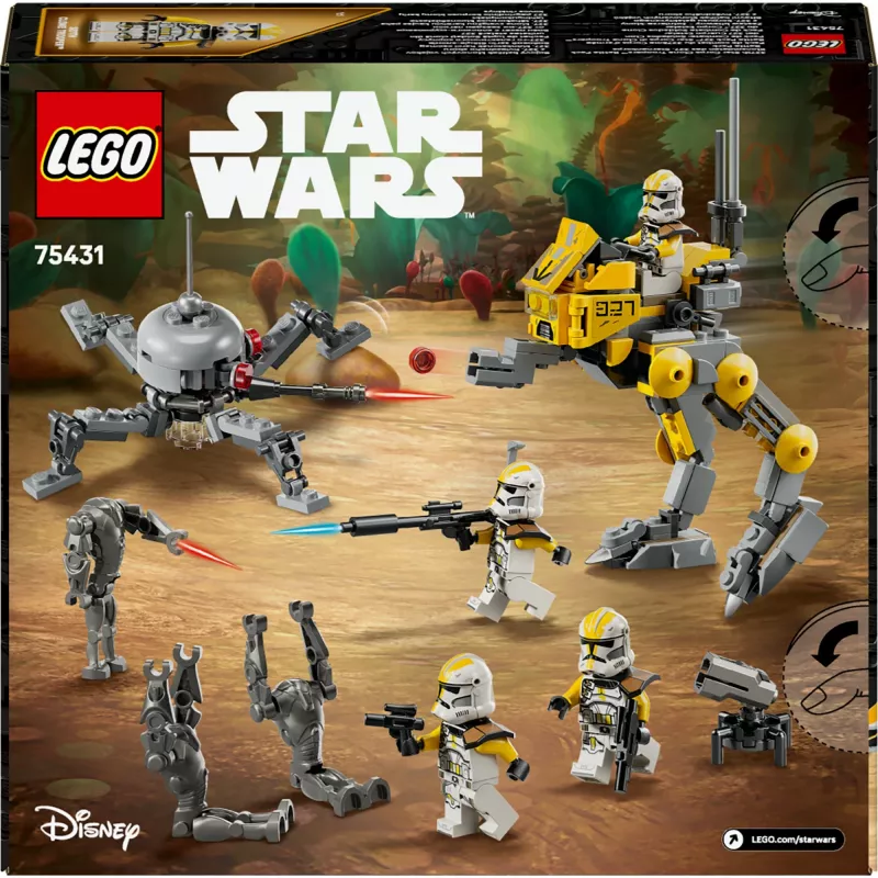 LEGO Star Wars komplekt 327th Star Corps Clone Troopers Battle 75431 — 258 osa, 7 minifiguuri, vanus 7+