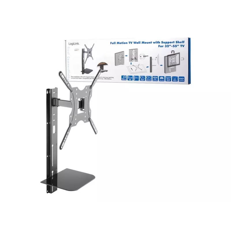 TV-kinnitus LogiLink BP0048 55-tolline must roostevaba teras