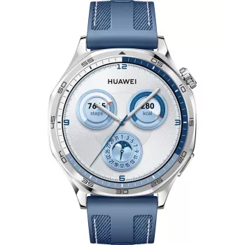 Nutikell HUAWEI WATCH GT5 46mm — 1,43 tolli AMOLED, GPS, 524 mAh, roostevabast terasest korpus, sinine kootud rihm