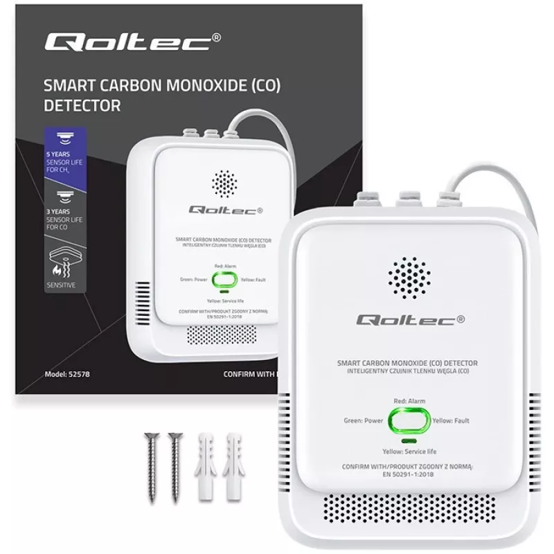 CO-anduri häire QOLTEC 52576 — vingugaasiandur, 85 dB häire