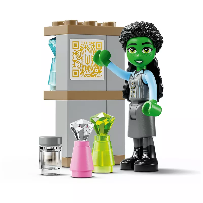 Konstruktsioonimänguasi LEGO komplekt 75681 koos Wickedi, Glinda, Elphaba, Nessarose ja Shizi Ülikooli minifiguuridega