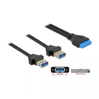 USB-kaabel DeLOCK 85244 0,8 m Must