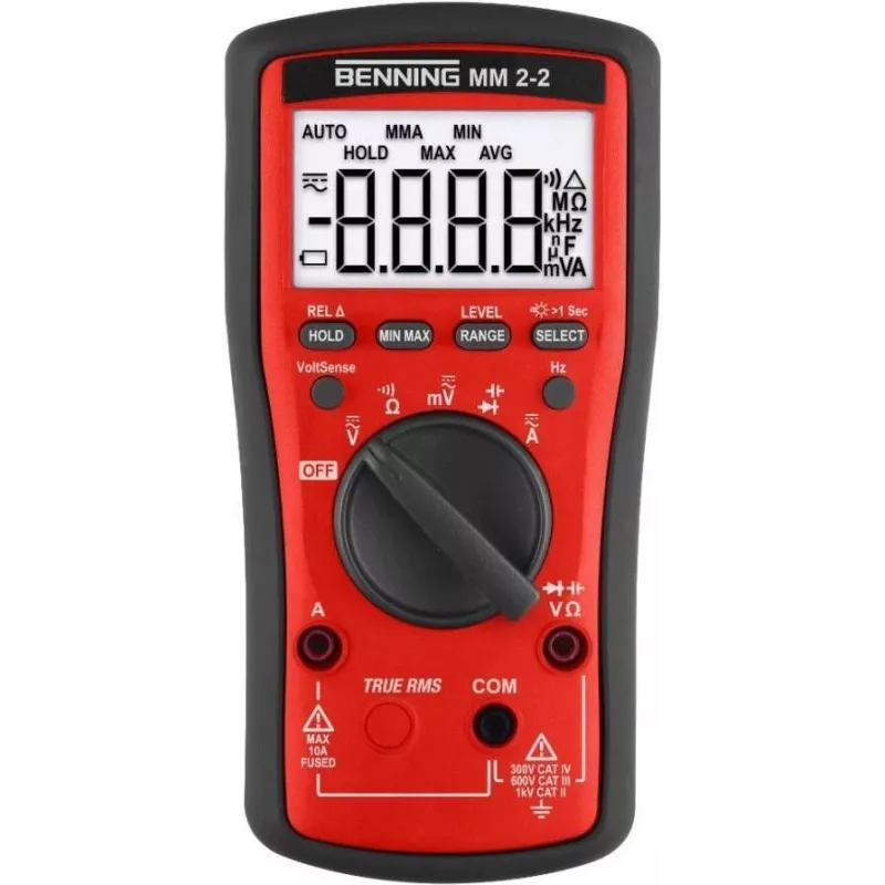 Benning MM 2-2 käsimultimeeter digitaalne CAT II 1000 V, CAT III 600 V, CAT IV 300 V Ekraan (loendurid): 6000 (044692)