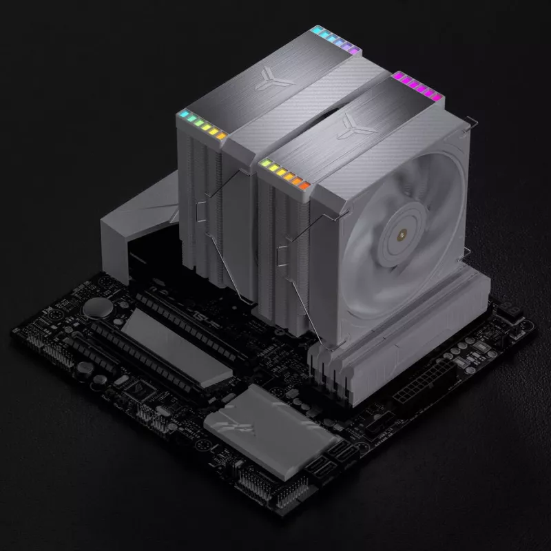 Jonsbo HX6280 CPU jahuti, PWM, RGB - 130mm, valge