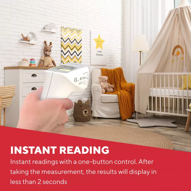Puutevaba infrapunatermomeeter HoMedics TE-450-EU — kontaktivaba temperatuuri mõõtmine, kiire reageerimine