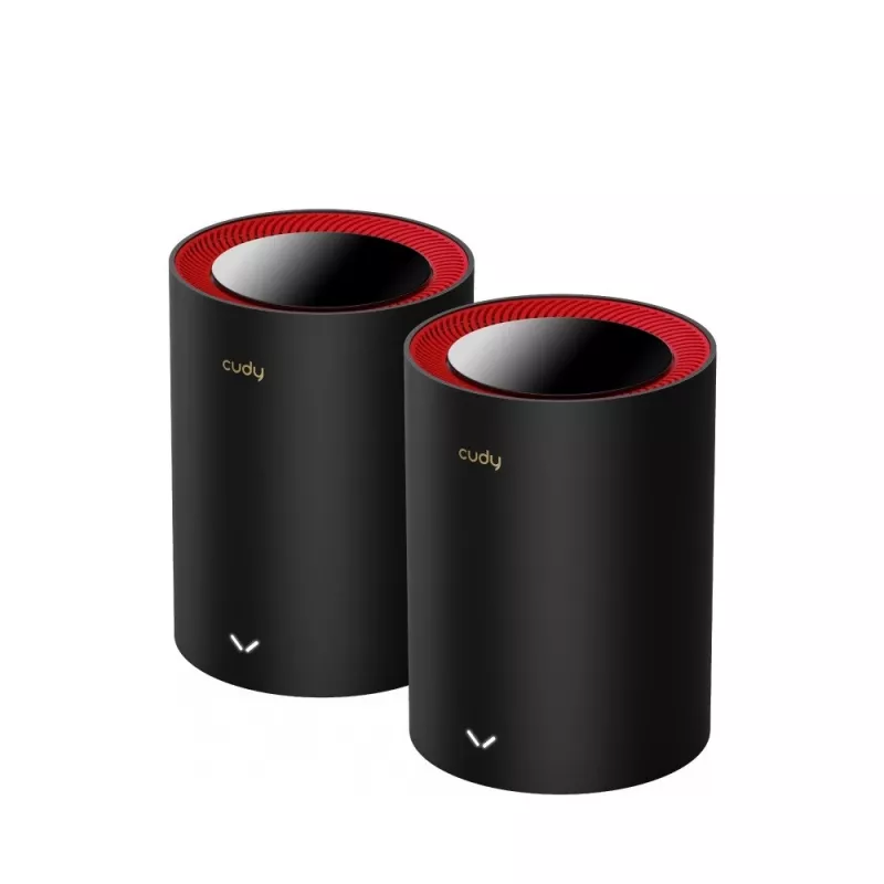 Cudy M3000 2-Pack Kahesageduslik (2,4 GHz / 5 GHz) Wi-Fi 6 (802.11ax) Must, Punane 1 Sisemine