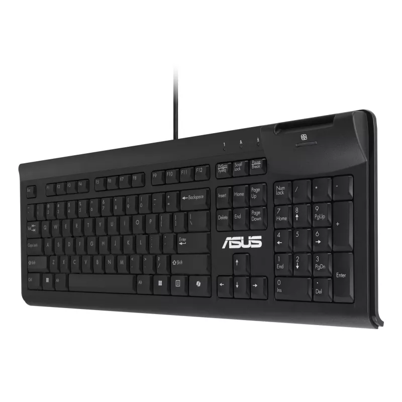 Juhtmega täissuuruses klaviatuur ASUS KU100 must, eesti klaviatuuripaigutus, USB Type-A, 2 m kaabel