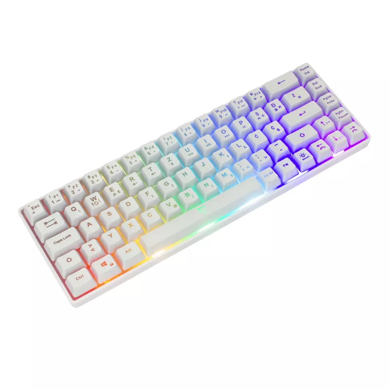 Klaviatuur White Shark RONIN Valge USB QWERTY 68 klahvi LED