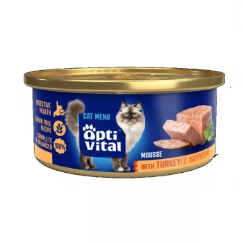 OptiVital mini purk - täiskasvanud kassi vahutoit kalkuniga 85g