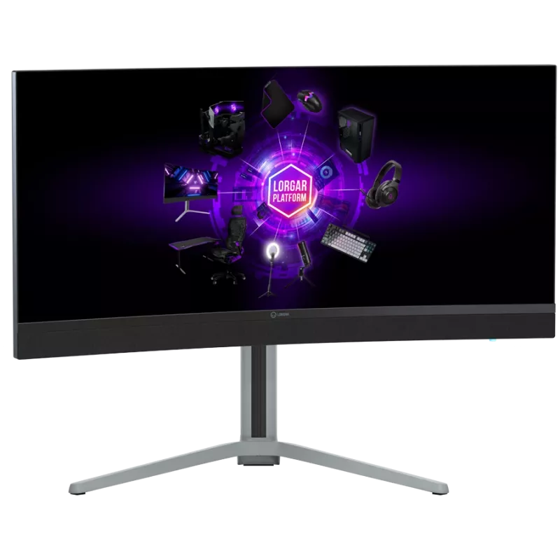 LORGAR 34MP1, UWQHD MiniLED mängumonitor Pro, 34'' (3440*1440) VA kumer monitor, must/piimhall