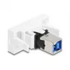 Keystone-moodul DELOCK 90910 — lame USB A pistikupesa, valge, 45×22,5×42,6 mm