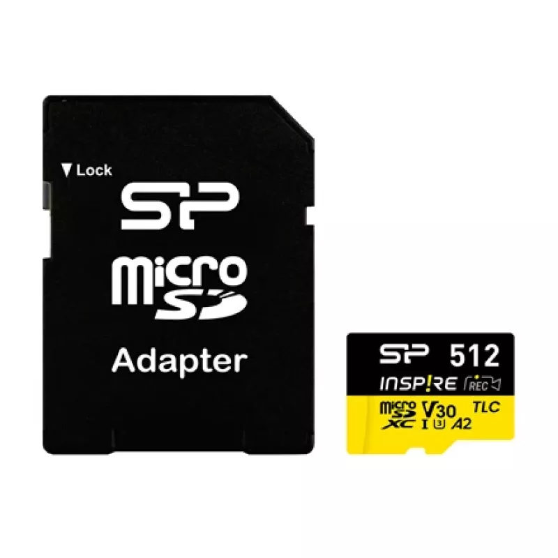 Mälukaart Silicon Power Inspire 512 GB MicroSDXC V30 UHS-I U3 A2 4K + adapter (SP512GBSTXLA2V1NSP)