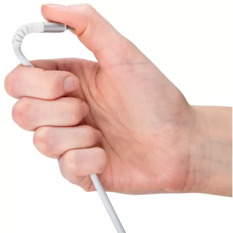 Goobay KAB USB-C (ST-ST) 2m ühenduskaabel tekstiilümbrises valge USB-kaabel USB 2.0 USB C (70194)