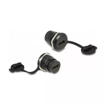 DeLOCK HDMI-A sisseehitatud pistik kaitsekorgiga, must, 30,3 mm, 23,5 mm