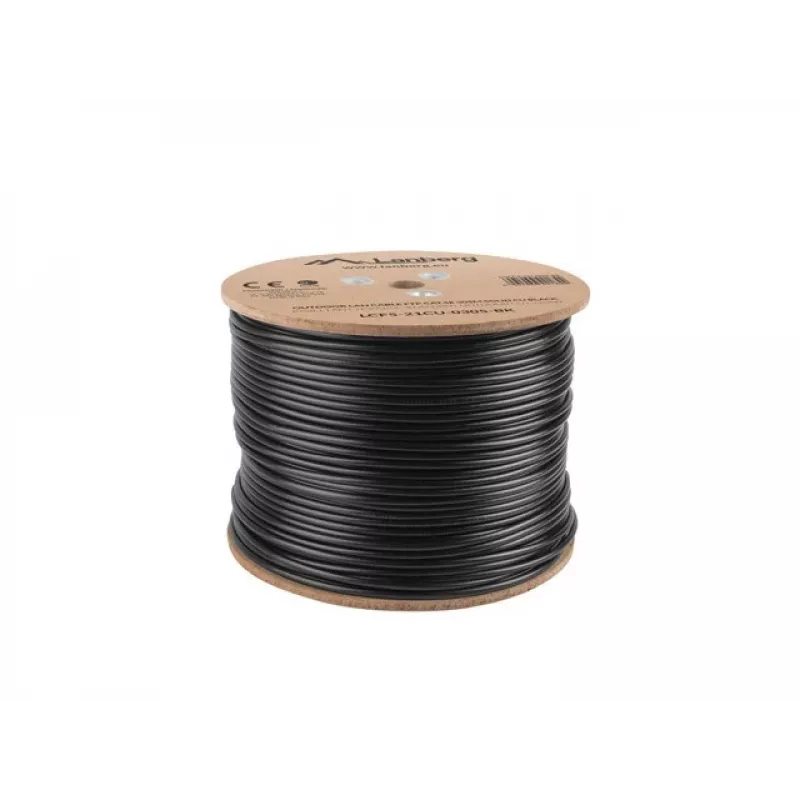LANBERG võrgukaabel Cat5e LCF5-21CU-0305-BK, F/UTP vask, 305 m, 24 AWG, PE mantel, must