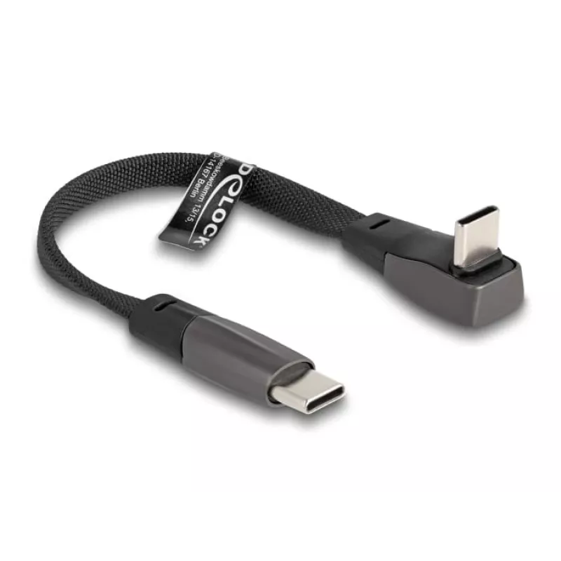 DeLOCK USB 2.0 lame lintkaabel USB USB-C isane USB USB-C isasele nurga all PD 3.0 60 W 14 cm must