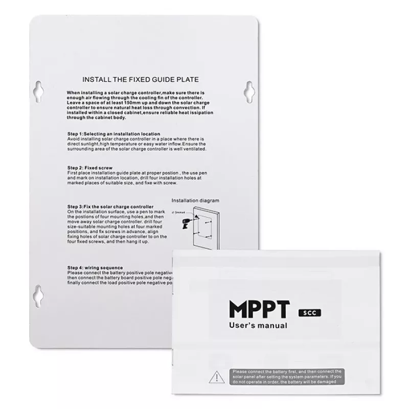 MPPT päikeselaadimiskontroller QOLTEC 10A 12V/24V süsteemidele LCD-ekraaniga