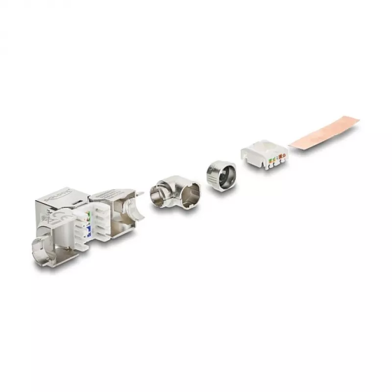 RJ45 Keystone moodulpistik Cat.6A tööriistavaba 90° DELOCK 90800