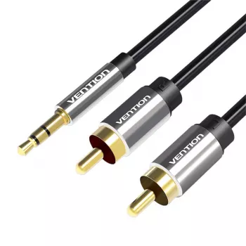 Vention 3.5mm isane 2RCA isasele helikaablile 1M must metalltüüp