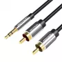 Vention 3.5mm isane 2RCA isasele helikaablile 1M must metalltüüp