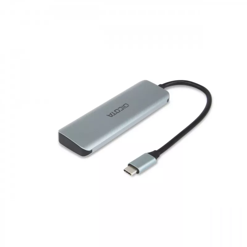 USB Type-C jaotur DICOTA D32061 10000 Mbit/s Hõbedane