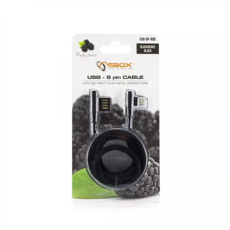 Sbox USB-8P-90B USB 8-pin kaabel must
