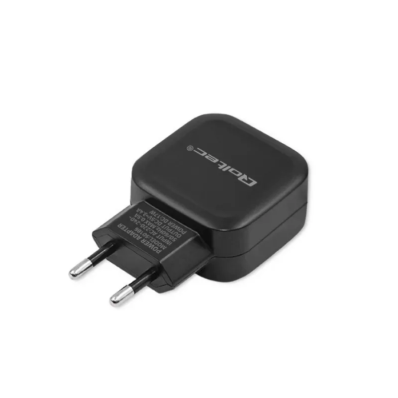 Sisetoiteadapter QOLTEC 50186 nutitelefonile ja tahvelarvutile, 5 V 3,4 A, 17 W, 2× USB, must