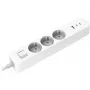 Pikendusjuhe Xiaomi BHR07UKEU — 3 vahelduvvoolu pistikupesa, tüüp F, 250 V, 1,4 m kaabel, valge