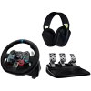 LOGITECH G29 EU + G435 Must mängukontroller Alumiinium Must USB rool + pedaalid + kõrvaklapid PC