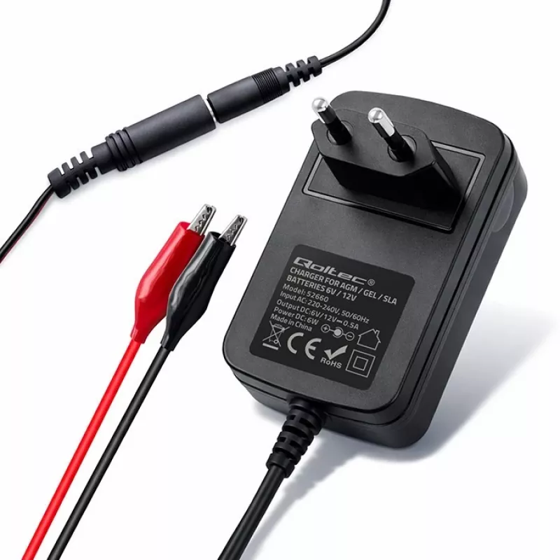Akulaadija QOLTEC mudel 52660 — 6V/12V, 6W laadimisseade