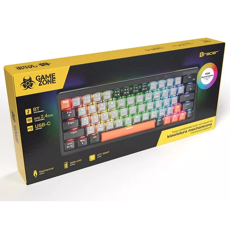Mehaaniline klaviatuur Tracer GAMEZONE EVO1 HOT SWAP 63 (Hall) TRAKLA47297