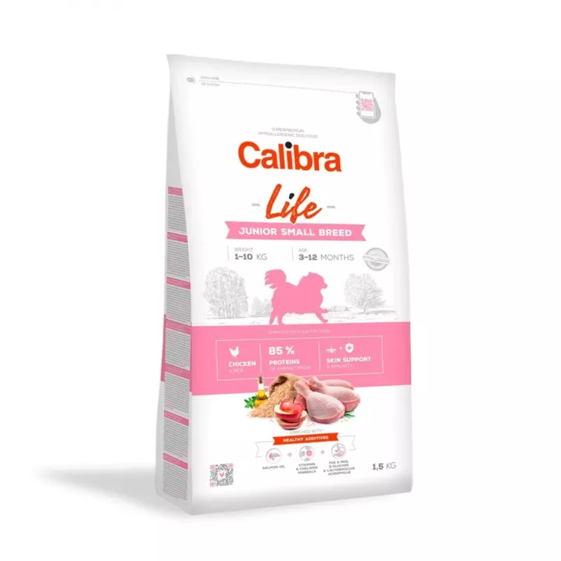 Calibra Dog Life Junior Small Breed Chicken kuiv koeratoit 1.5 kg