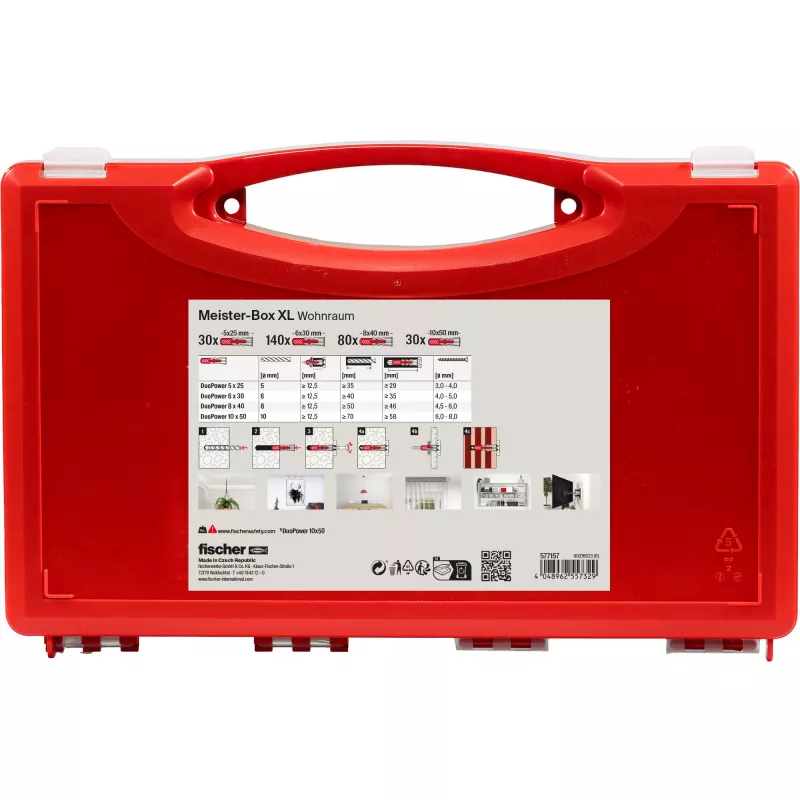 Meister-Box XL elutuba (Helehall/Punane, 280-osaline)